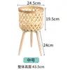 Cesta de Flores de Bambu de Planta Escandinava Estilo Ins Vaso Decorativo de Sala de Estar Vaso de Flores de Rattan Tradicional Suporte de Flores para Varanda Cesta Tecida