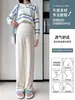 Pantalones de Pierna Ancha Recta Talla Grande Color Sólido para Maternidad Cómodo Soporte Abdominal Embarazo Otoño Invierno Versátil Sueltos Adelgazantes Casuales Largos para Mujer
