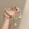 Collar de Perlas y Conchas Estilo Vacaciones en la Playa para Mujeres, Colgante de Borla de Doble Capa, Cadena para Clavícula, Diseño de Nicho, Elegante Cadena para el Cuello