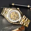 Fábrica de PPF Transfronterizo 4500V Volante Hueco Transparente Reloj Mecánico Automático para Hombre, Acero Inoxidable, Comercio Exterior