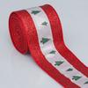 Venta directa de fábrica transfronteriza cinta de imitación de cáñamo con borde de alambre de 6 cm para caja de regalo pared de fondo decoración colgante para árbol de Navidad lazo superior