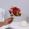 Flor artificial 7 ramas pintura al óleo cebolla bola pequeña mango corto flor comercio exterior flor de seda decoración mesa comedor ramo material flor ingeniería bola pequeña crisantemo