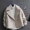 (Com forro) Casaco curto de lã feminino inverno transfronteiriço Novo casaco temperamento de um botão da moda coreana