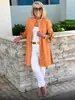 2024 Aliexpress Cardigan Elegante de Botão Único com Lapela Profissional para o Dia a Dia Cor Sólida Manga Longa Algodão Slim Fit