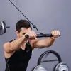 Manija de tiro hacia abajo en posición alta, equipo de entrenamiento de fuerza, barra de dominadas larga hueca de aleación de aluminio, barra de mariposa grande y pequeña, y accesorios de barra superior