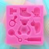 Mamadeira Urso Chupeta Letra Série Bebê Molde de Silicone Líquido Fondant Chocolate Bolo Molde Decorativo