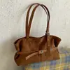 Bolso de Mano Retro de Gamuza Gran Capacidad Bolso de Mujer 2026 Nuevo de Moda Paleta de Colores Otoñales Bolso de Mano para el Trabajo