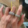Anillo Vintage de Zirconia con Diamantes Completos para Mujer, Pendientes Retro de Lujo Ligero, Anillo Geométrico Ajustable, Joyería Vintage de Moda Ol