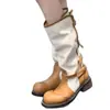 En Stock Botas de Montar Estilo Británico Suela Gruesa con Hebilla de Cinturón Botas Altas para Mujer Verano 2026 Nuevas Botas Largas Punta Redonda Botas de Motocicleta
