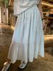 Falda estilo francés para mujer, nuevo diseño de verano, con lazo tridimensional y costuras, elegante vestido con moño de flores.