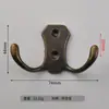 Gancho pequeño doble de aleación de zinc y metal negro estilo europeo antiguo para probador, ropa, sombrero, gancho para artículos varios, perchero, gancho doble