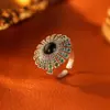 Anillo Estilo Medieval de Alta Resistencia Incrustado con Circonita Anillo Cruz Anillo en Vivo para Hombres y Mujeres Europeos y Americanos
