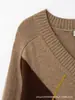 Colección de otoño para mujer transfronteriza: Estilo europeo y americano, moderno, corte holgado, suéter de punto con patrón de rombos retro 2893148