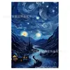 Pegatina de Pintura de Diamantes 5D Transfronteriza Paisaje Estrella Mampostería Pintura Mosaico DIY Diamante Redondo Decoración del Hogar Pintura