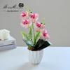 Película de impresión 3D de flores artificiales de dos tenedores, phalaenopsis, bonsái, suministro directo de fábrica, flor artificial, planta verde, maceta artificial