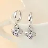 Pendientes Yihua Estilo Coreano de Moda, Trébol de Cuatro Hojas Plateado, Pendientes, Flores, Pendientes Elegantes Versátiles, Venta al por Mayor de Fabricantes, Dropshipping