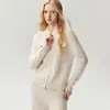 Cardigan de Cachemira Estilo Nuevo para el Trabajo Otoño 2026 Chaqueta de Punto para Mujer con Cuello Polo Doble Cremallera y Bolsillos Suéter