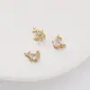 Colgante de Cobre Relleno de Oro de 14K Serie Vida Marina Hecho a Mano para Pulsera Collar Colgante de Caracola Color Zirconio Conserva el Color