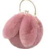 Venta al por mayor nuevo lindo exquisito orejas de conejo felpa cadena bolso bolsa para teléfono móvil bandolera mensajero combina con todo estilo extranjero mujeres