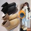 Botas de Nieve para Niñas 2026 Invierno Nuevo Estilo Zapatos de Algodón Engrosados con Forro Polar para Niños Botas Cortas Cálidas para Niños Botas Tipo Calcetín para Niños Medianos y Grandes