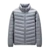 Chaqueta de plumón ligera para hombre con cuello alto para otoño e invierno, 90% plumón de pato, tejido de nailon, anti-fugas, abrigo cálido casual, múltiples colores