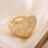 Anillo de circonita geométrica de amor de alta gama de lujo ligero de nicho transfronterizo Aogu, anillo de personalidad exagerada de moda femenina INS, nuevo