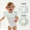 Babero de pétalos estilo coreano para bebés, impermeable y absorbente de humedad, algodón puro, Clase A, tejido, babero estampado por ambos lados
