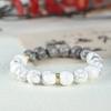 Nuevo producto mapa piedra personalidad marea nacional pulsera de pareja con cuentas para hombre y mujer moda Joker pulsera de turquesa blanca joyería al por mayor
