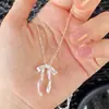Joias Transfronteiriças de Comércio Exterior Europeu e Americano, Pingente de Laço Simples e Fashion, Colar Feminino de Liga Metálica Cravejado com Diamantes, Corrente de Pescoço, Corrente de Clavícula
