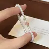Pulsera de Jade Hielo Lichi Jade Natural Hetian Pulsera de Perlas Familia Shi para Niñas Lujo Ligero Nicho Sensación de Alta Gama Joyería de Mano Venta al por Mayor