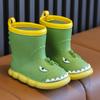 Botas de Lluvia de Dibujos Animados para Niños, Diseño de Dinosaurio de Corte Medio-Bajo, Zapatos de Agua Antideslizantes y Resistentes al Desgaste para Niños y Niñas, Botas de Lluvia de Suela Suave con Diseño de Dinosaurio de Dibujos Animados