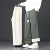 Pantalones Casuales Rectos Gruesos Forrados de Polar para Hombre, Sueltos, Cálidos, a Prueba de Frío, de Pana, Largos