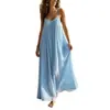 Nuevo vestido de moda para mujer de AliExpress, holgado, moderno, 2026, sin espalda, con tirantes, Amazon, color liso, seda de hielo, arrugas