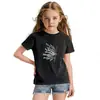 Camiseta Informal Elegante de Manga Corta para Niñas, Estilo Retro Vintage, Algodón Puro Lavado, Top de Verano Amazon