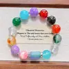Diseño Retro Color Nicho Cuarcita Amatista Natural Cristal Blanco Obsidiana Color de Contraste Pulsera Dobo Artículo