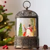 Linterna de Viento Navideña Estilo Europeo Velas Decoración para Dormitorio Comedor Adornos Atmósfera Luces LED