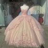 Vestido de Baile Rosa Brillante para Quinceañera 2026 Nuevo Estilo Tirantes Finos Vestido de Baile con Lentejuelas Tul Vestido de Fiesta de Noche