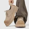 Sapatos Masculinos de Primavera Antiderrapantes com Solado Grosso Aumentadores de Altura, Sapatos Derby Versáteis de Nicho Retrô para Uso Externo Casual Esportivo e Trabalho