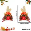Pinza Dorada para el Cabello con Astas de Reno y Cascabel para Niños y Niñas, Suministros para Decoración de Fiestas Navideñas, Pinza de Pico de Pato para Sombrero de Navidad