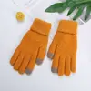 Direto da fábrica inverno estudantes masculinos e femininos jacquard tela sensível ao toque forrado com lã luvas quentes grossas para casais