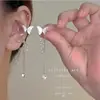 Super oreja de elfo tipo hada borla de perlas francesas mariposa ear cuff sin perforación, pendientes elegantes de alta gama de nicho