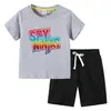 Camiseta para Niños 2026 Verano Nuevo Comercio Exterior Ropa para Niños Ins Estilo Coreano Algodón Manga Corta y Pantalones Cortos para Niños Conjunto de Dos Piezas