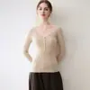 Suéter minimalista de luxo leve 100% caxemira pura para mulheres, blusa de cor sólida com gola redonda, blusa básica de tricô, suéter de corte justo e afina a silhueta