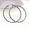 Pendientes Retro Barrocos Franceses de Flor Retorcida Pendientes de Anillo Mobius Acero Inoxidable Chapado en Oro de 18K Pendientes Retorcidos