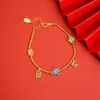 Nova Pulseira de Ouro de Areia Vietnamita, Estilo Palácio Versátil Cabide de Óleo Gotejante, Pulseira de Bênção de Nuvem Auspiciosa, Joia Retrô de Alta Qualidade