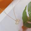 Collar de perlas de agua dulce de alta calidad de joyería Yuhe, concha de mariposa blanca natural, hoja de ginkgo, colgante exquisito de moda ajustable