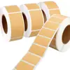 Notas adhesivas de papel kraft, rollo autoadhesivo escribible, pegatinas de notas de papel en blanco, pegatinas de notas manuscritas para documentos clasificados