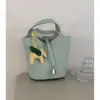 Bolsa de cesta de verduras portátil de verano para mujer 2025 nueva moda nicho bolso cubo bolso bandolera simple una generación de pelo