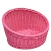 Cesta de pan de imitación ratán, cesta de aperitivos, cesta de frutas, cesta de imitación ratán, cesta de exhibición para supermercado, bandeja redonda inclinada de plástico para frutas, cesta de almacenamiento