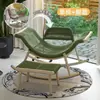 Mecedora, Sillón reclinable, Silla de ratán para uso en casa, Silla de ratán para balcón, Sillón de ratán para patio exterior, Silla perezosa para adultos, Mecedora de ocio